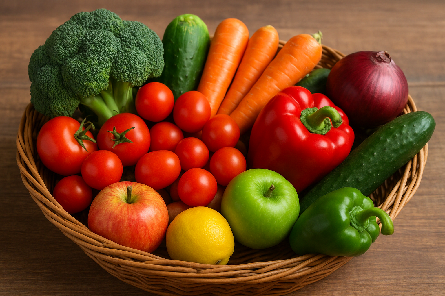 Fresh and Healthy Vegetable Basket